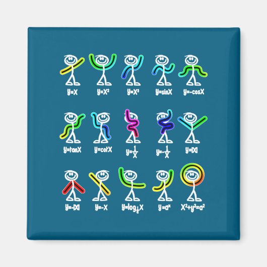 代数ダンス おかしい グラフ 図形 数学 マグネット (正面)