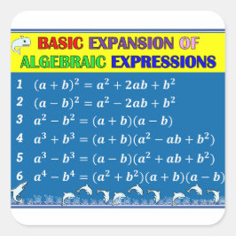 代数学クラスルームのステッカー – 青い海 スクエアシール