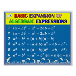 代数学クラスルームのポスター – 青い海 ポスター