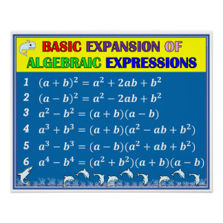 代数学クラスルームのポスター – 青い海 ポスター