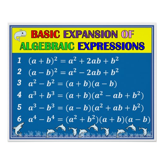 代数学クラスルームのポスター – 青い海 ポスター (正面)
