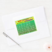 代数学ステッカー – グリーンフォレスト スクエアシール (封筒)