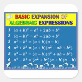 代数学ステッカー – 青海 スクエアシール (正面)