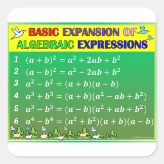 代数数学クラスルームシール – 緑の森 スクエアシール