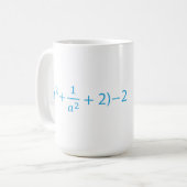 代数的恒等式 a^2 + 1 a^2 + 2 - 2 数学方程式 コーヒーマグカップ (正面左)