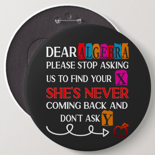 代数親愛お願いストップ頼の演算おもしろい引用文 缶バッジ (正面&裏面)