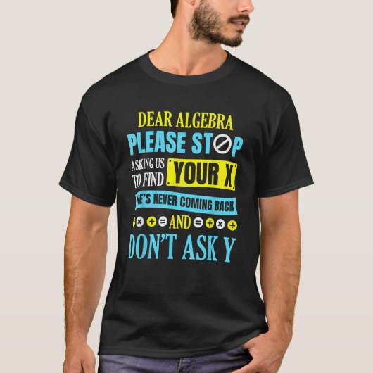 代数親愛数学ギフト女子男性へ子供先生 Tシャツ (正面)