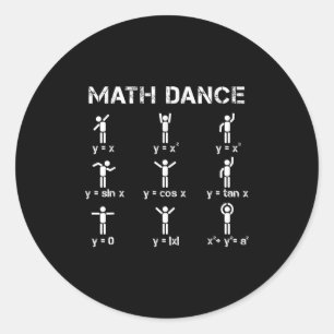 代数関数 数学ダンス 面白い 数学教師 Tシャツ ラウンドシール