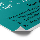 代数：二項完全平方三項 ポスター (角)