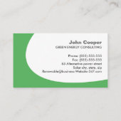 代替のグリーン·エネルギー·コンサルタント·ビジネス·カード 名刺 (裏面)