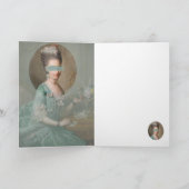 代替アートヴィンテージポートレートティール（緑がかった色）カラーブロック カード (内部)