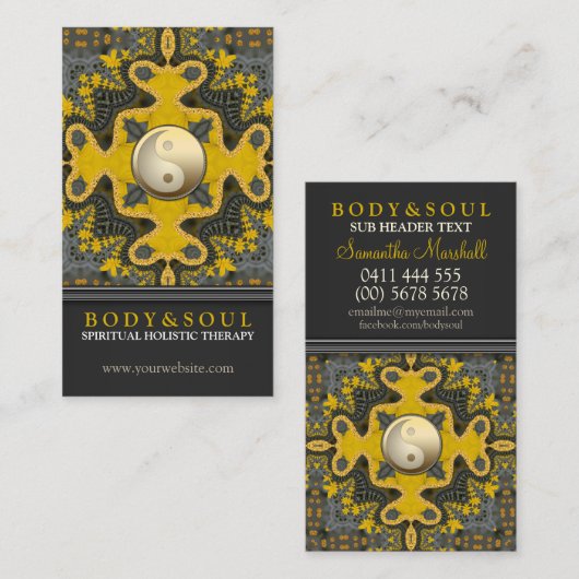 代替イースタン金ゴールド陰陽ジオメトリ 名刺 (正面/裏面)