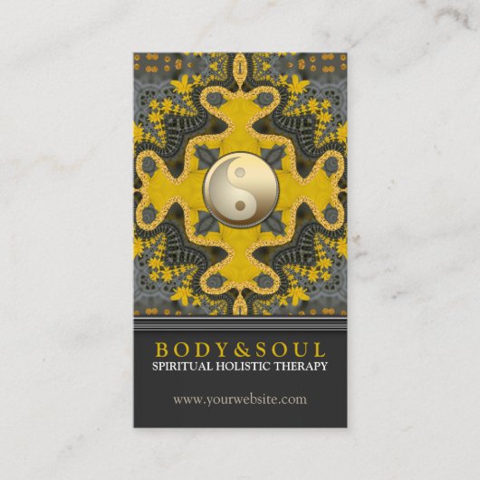 代替イースタン金ゴールド陰陽ジオメトリ 名刺 (正面)