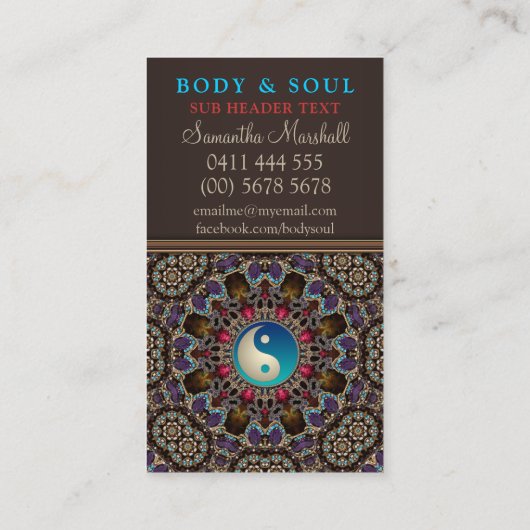 代替イースタン陰陽ニューエイジ名刺 名刺 (裏面)