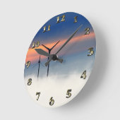 代替エネルギー – 雲の中の風力 ラウンド壁時計 (傾斜)