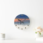 代替エネルギー – 雲の中の風力 ラウンド壁時計 (ホーム)