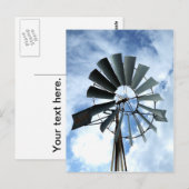 代替エネルギー – Pinwheel Windmill Power ポストカード (正面/裏面)
