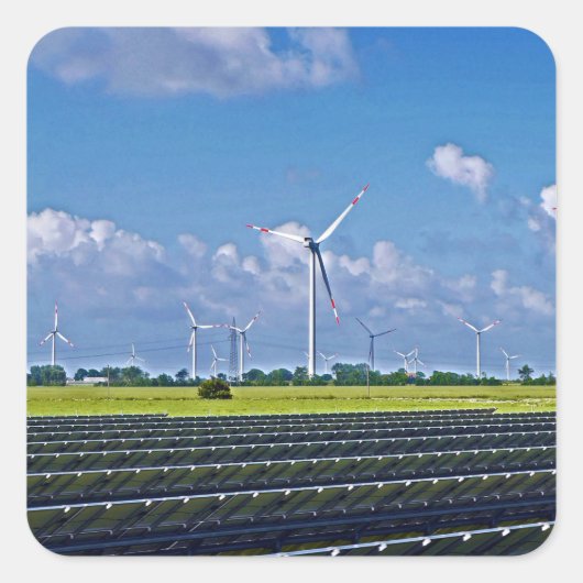 代替エネル太陽のギーと風 スクエアシール (正面)