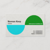 代替クライアントII – 青と緑 名刺 (裏面)