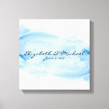 代替ゲストブックストレッチキャンバスの水彩