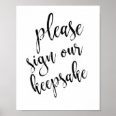 代替ゲストブックブラックとホワイト8x10サイン ポスター (正面)