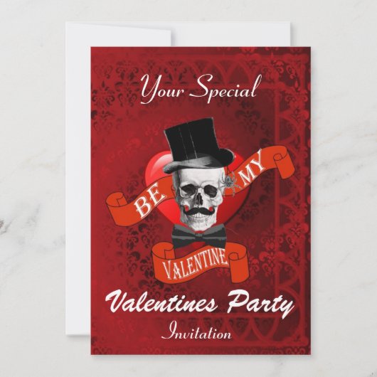 代替ゴシック様式のバレンタインパーティー 招待状 (正面)