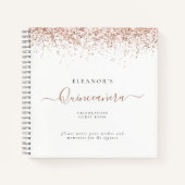 代替バラ金ゴールドグリッターキンセアニラゲストブック ノートブック (正面)