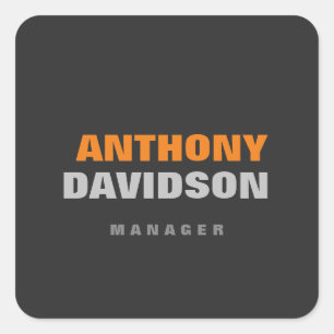 代替パーフェクトサイズグレーオレンジはっきりした文字 スクエアシール