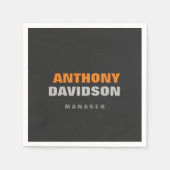 代替パーフェクトサイズグレーオレンジはっきりした文字 スタンダードカクテルナプキン (正面)