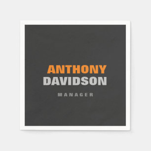 代替パーフェクトサイズグレーオレンジはっきりした文字 スタンダードカクテルナプキン