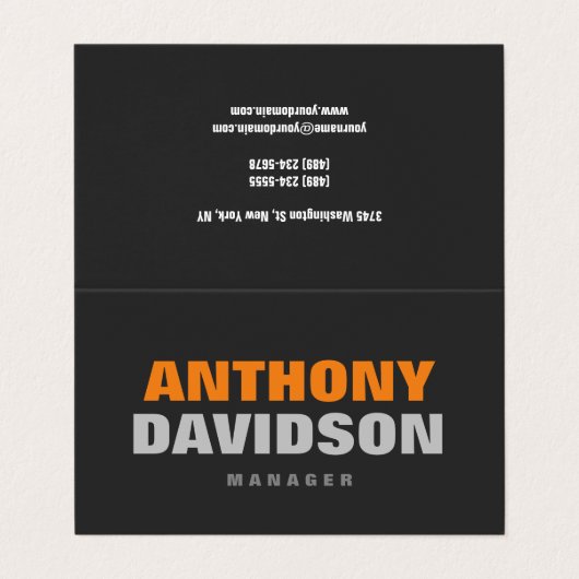 代替パーフェクトサイズグレーオレンジはっきりした文字 名刺 (外部フラット)