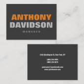 代替パーフェクトサイズグレーオレンジはっきりした文字 名刺 (正面/裏面)