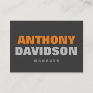 代替パーフェクトサイズグレーオレンジはっきりした文字 名刺