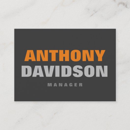 代替パーフェクトサイズグレーオレンジはっきりした文字 名刺 (正面)