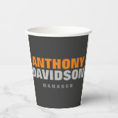 代替パーフェクトサイズグレーオレンジはっきりした文字 紙コップ (正面)