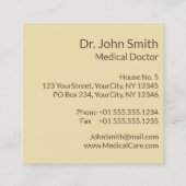 代替メディカルカドゥセウス緑葉色ベージュ スクエア名刺 (裏面)