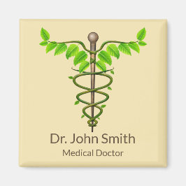 代替メディカルカドゥセウス緑葉色ベージュ マグネット