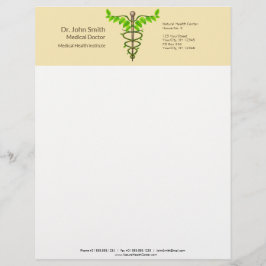 代替メディカルカドゥセウス緑葉色ベージュ レターヘッド