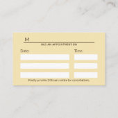 代替メディカルカドゥセウス緑葉色ベージュ 予約カード (裏面)