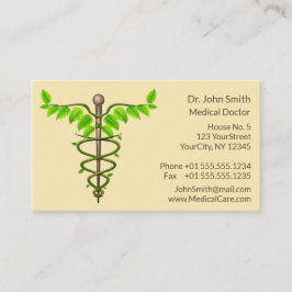 代替メディカルカドゥセウス緑葉色ベージュ 予約カード