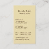 代替メディカルカドゥセウス緑葉色ベージュ 名刺 (裏面)