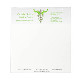 代替メディカルカドゥセウス緑葉色白 ノートパッド