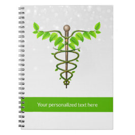 代替メディカルカドゥセウス緑葉色白 ノートブック