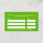 代替メディカルカドゥセウス緑葉色白 予約カード (裏面)