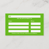 代替メディカルカドゥセウス緑葉色白 予約カード (裏面)