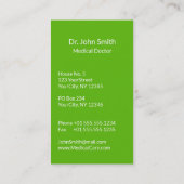 代替メディカルカドゥセウス緑葉色白 名刺 (裏面)