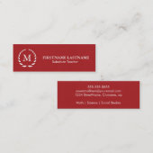 代替モダン先生名シンプル刺 スキニー名刺 (正面/裏面)