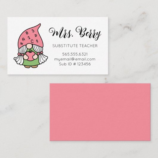 代替先生かわいい格言 名刺 (正面/裏面)