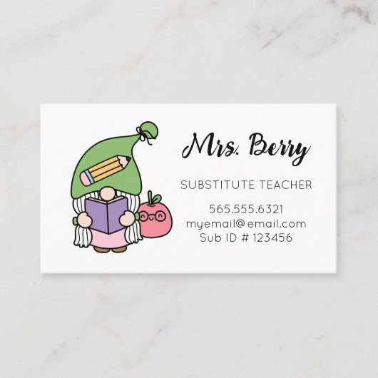 代替先生かわいい格言 名刺 (正面)