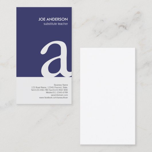 代替先生はっきりしたモノグラム名刺 名刺 (正面/裏面)